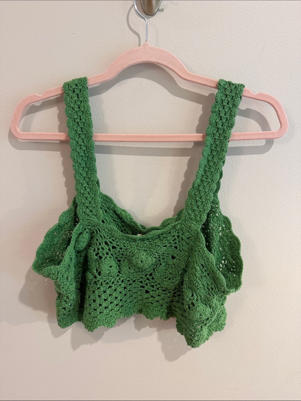 Free People Emerald Green Crochet Crop Tank - Picture 3 of 3